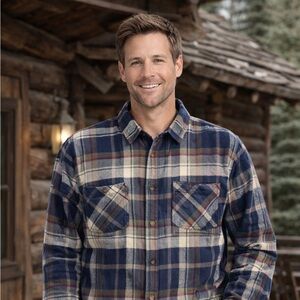 Legendary Whitetails Men's Flannel Shirt Tagged XXL Blue‎ Plaid Button Front